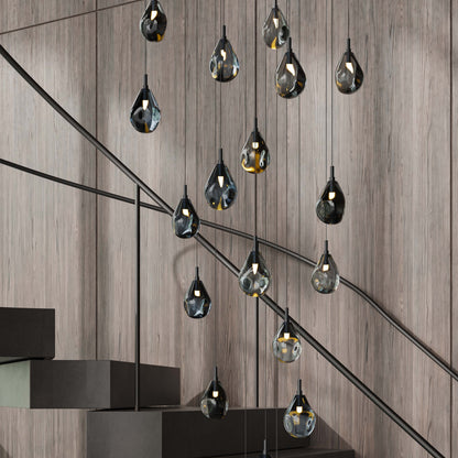 Dorarion Mini Round LED Chandelier Mouth-blown Crystal With Metal Coating 10.2"D