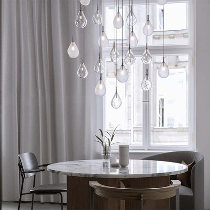 Dorarion Mini Round LED Chandelier Mouth-blown Crystal With Metal Coating 10.2"D