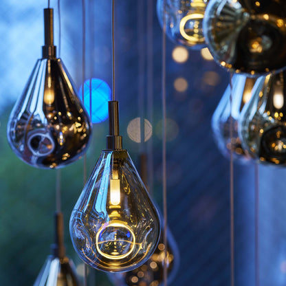 Dorarion Mini Round LED Chandelier Mouth-blown Crystal With Metal Coating 10.2"D