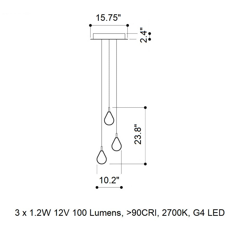 Dorarion Mini Round LED Chandelier Mouth-blown Crystal With Metal Coating 10.2"D