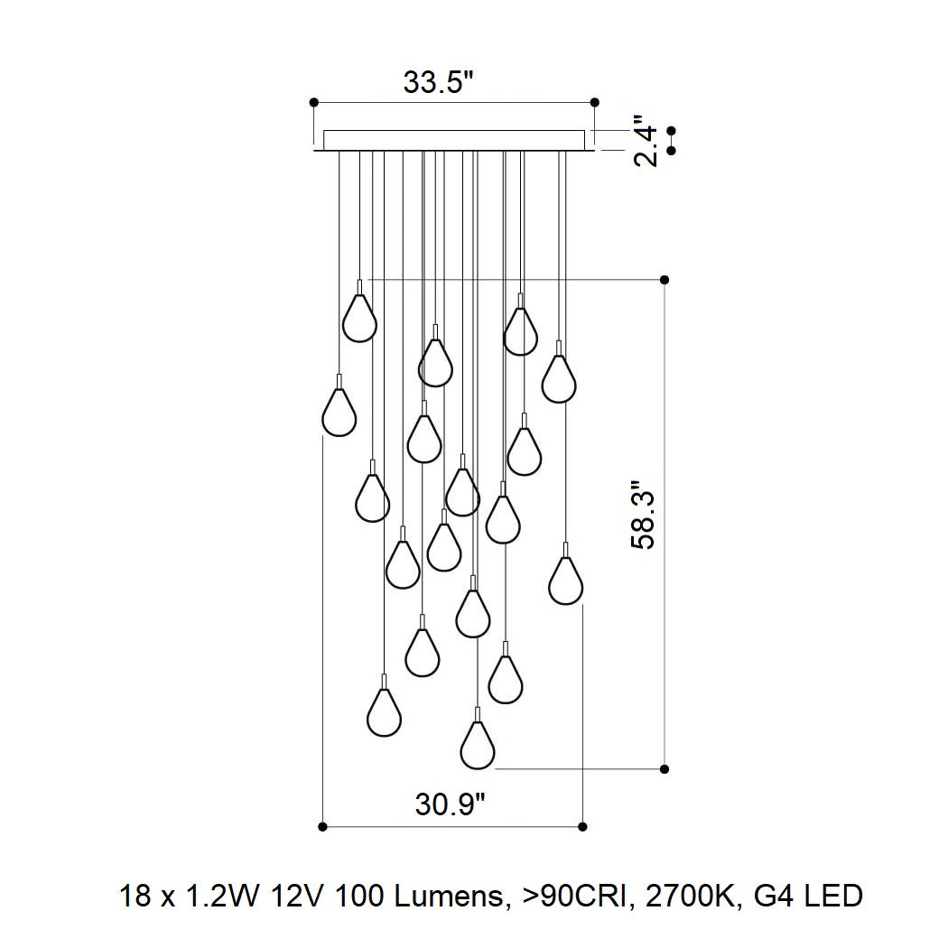 Dorarion Mini Round LED Chandelier Mouth-blown Crystal With Metal Coating 10.2"D