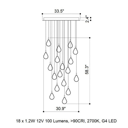 Dorarion Mini Round LED Chandelier Mouth-blown Crystal With Metal Coating 10.2"D