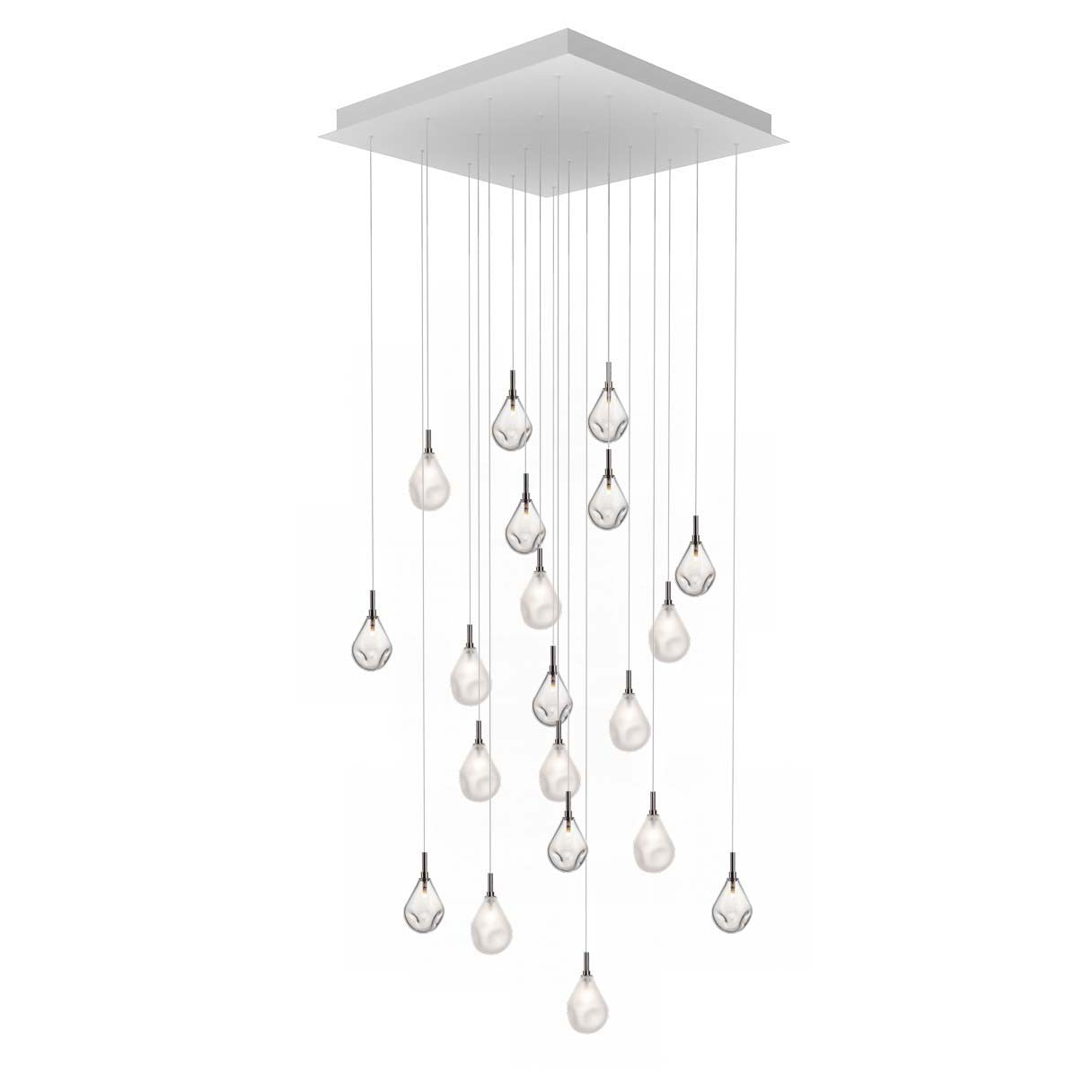 Dorarion Mini Square LED Chandelier Mouth-blown Crystal With Metal Coating 36.2"W x 36.2"D