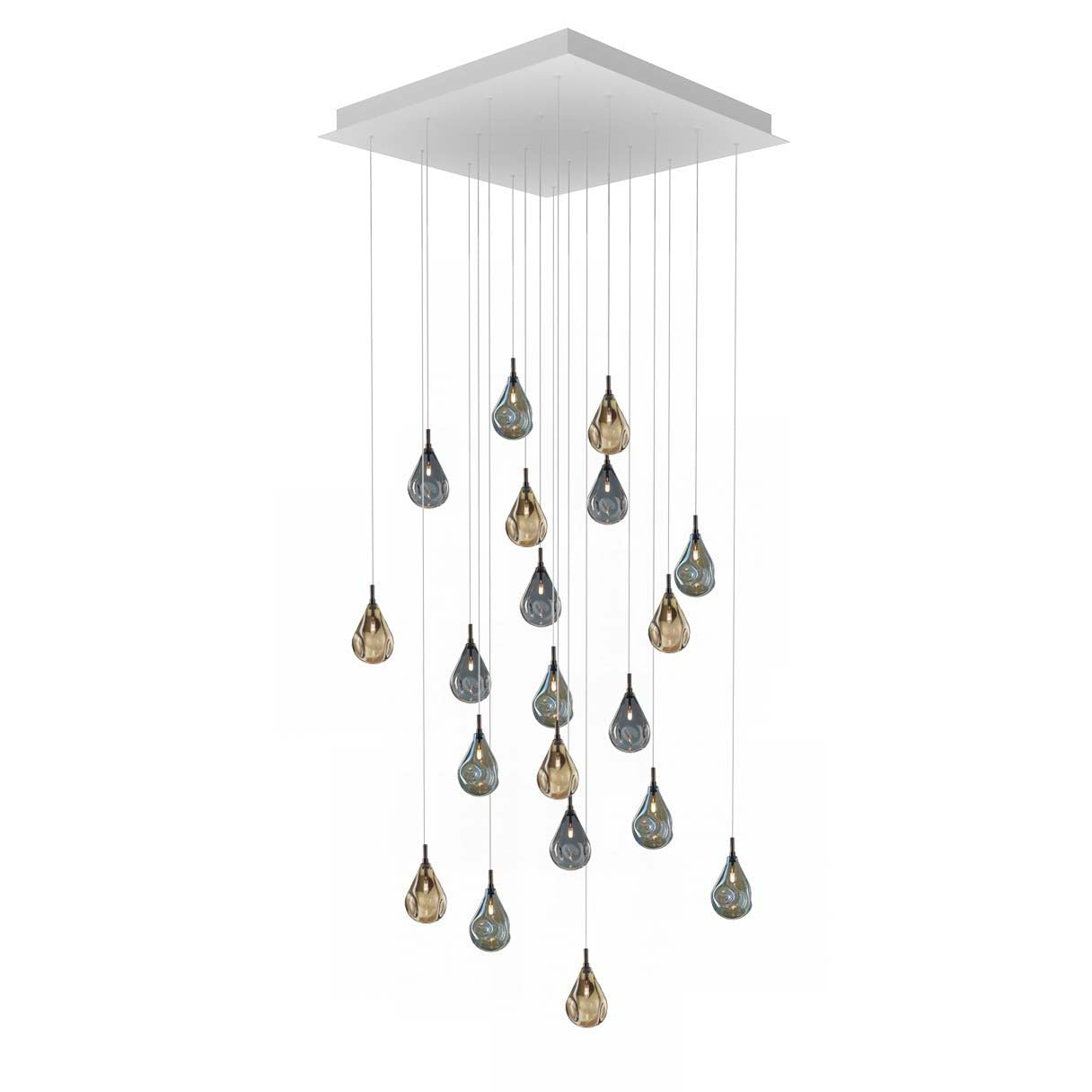 Dorarion Mini Square LED Chandelier Mouth-blown Crystal With Metal Coating 36.2"W x 36.2"D