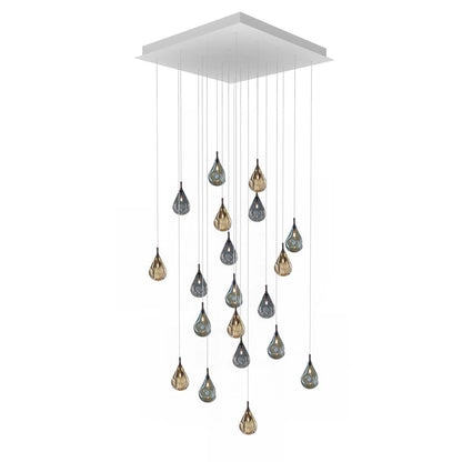Dorarion Mini Square LED Chandelier Mouth-blown Crystal With Metal Coating 36.2"W x 36.2"D