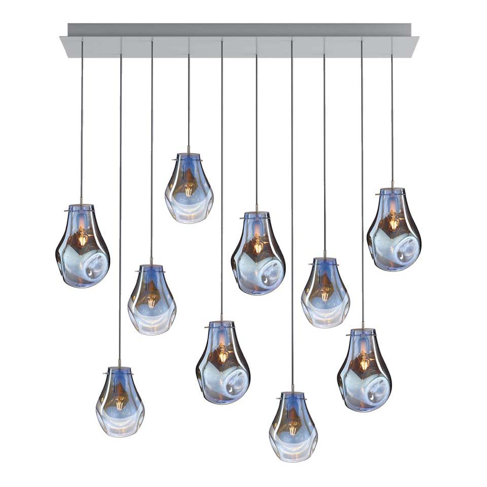 Dorarion Rectangle LED Chandelier Mouth-blown Crystal With Metal Coating 59.7"W