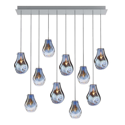 Dorarion Rectangle LED Chandelier Mouth-blown Crystal With Metal Coating 59.7"W