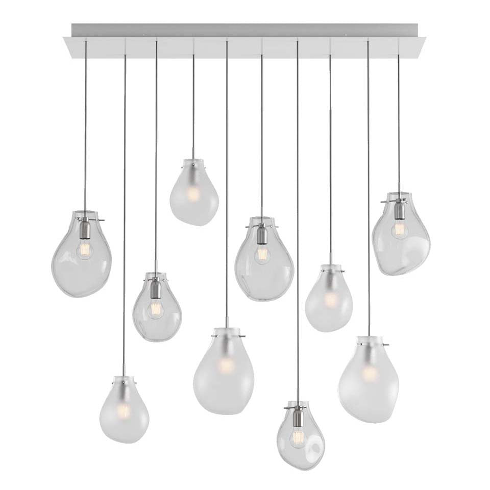 Dorarion Rectangle LED Chandelier Mouth-blown Crystal With Metal Coating 59.7"W