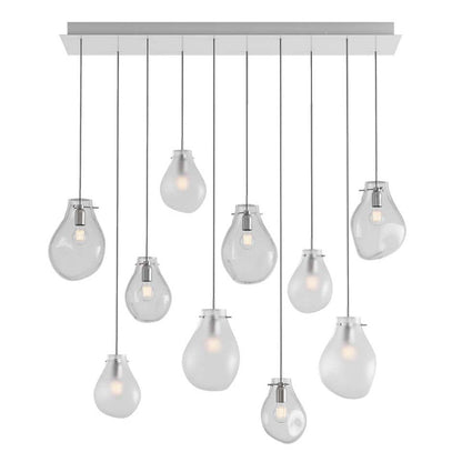 Dorarion Rectangle LED Chandelier Mouth-blown Crystal With Metal Coating 59.7"W