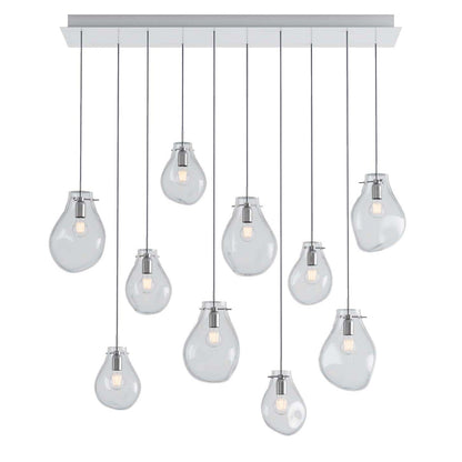 Dorarion Rectangle LED Chandelier Mouth-blown Crystal With Metal Coating 59.7"W