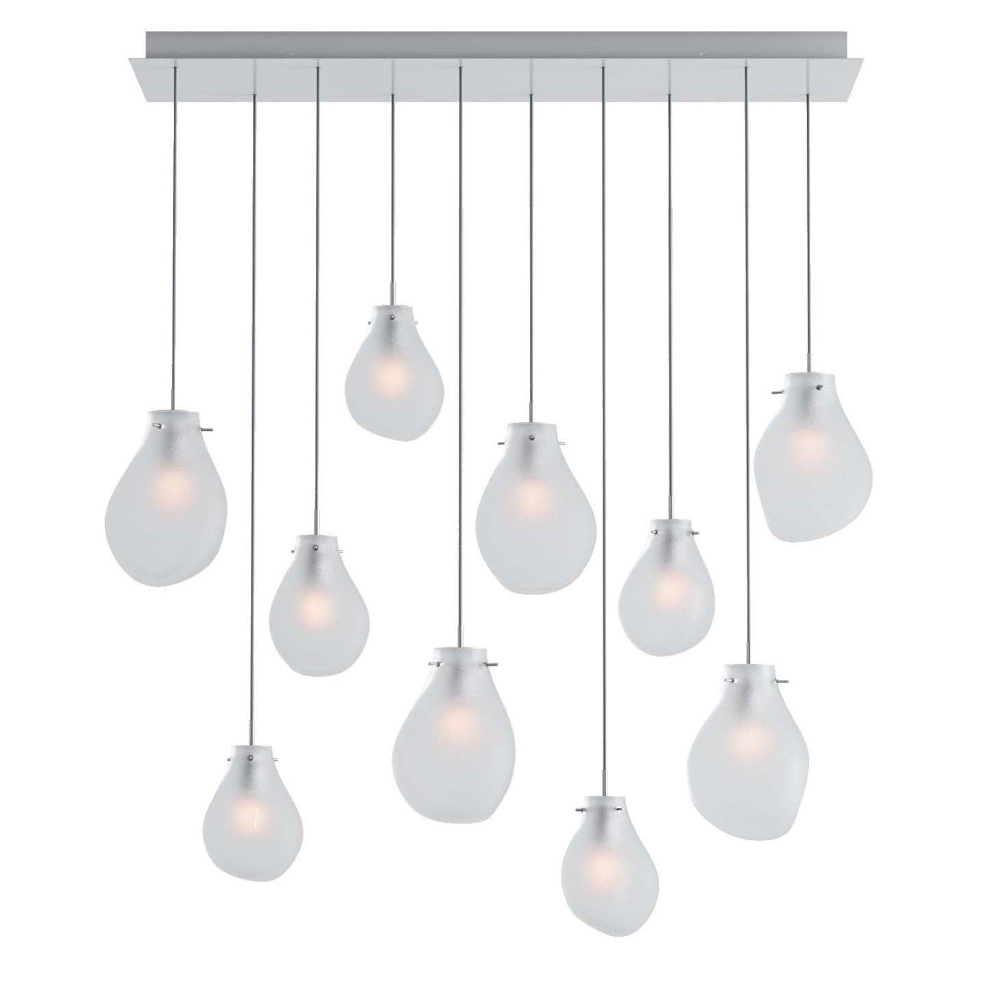 Dorarion Rectangle LED Chandelier Mouth-blown Crystal With Metal Coating 59.7"W