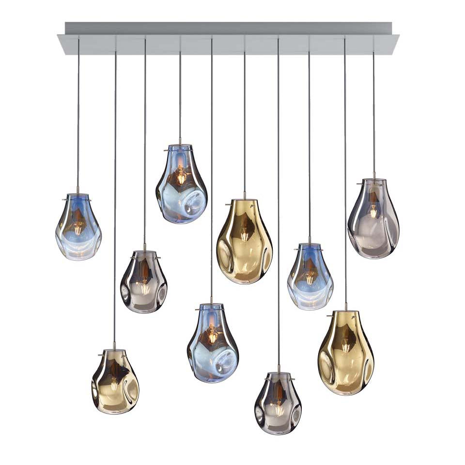 Dorarion Rectangle LED Chandelier Mouth-blown Crystal With Metal Coating 59.7"W