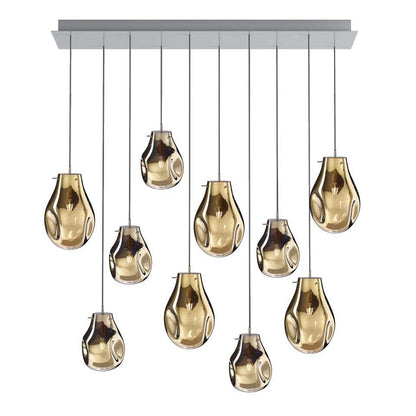 Dorarion Rectangle LED Chandelier Mouth-blown Crystal With Metal Coating 59.7"W