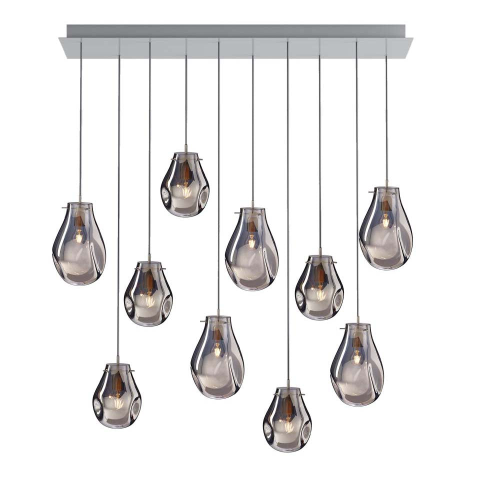 Dorarion Rectangle LED Chandelier Mouth-blown Crystal With Metal Coating 59.7"W