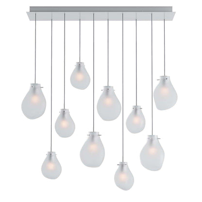Dorarion Rectangle LED Chandelier Mouth-blown Crystal With Metal Coating 59.7"W