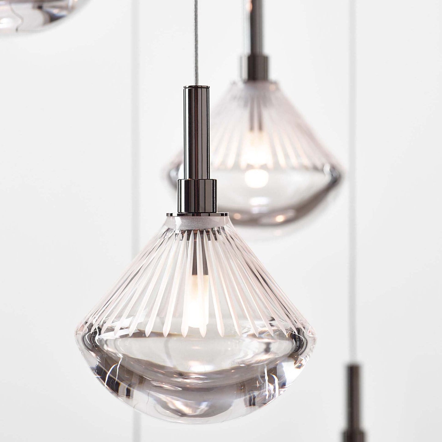 Helevra Dust Rectangle LED Chandelier Lead-free Crystal & Metal 54.5"W