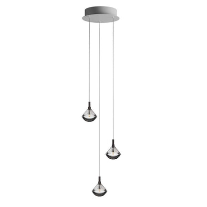 Helevra Dust Round LED Chandelier Lead-free Crystal & Metal 11.6"D