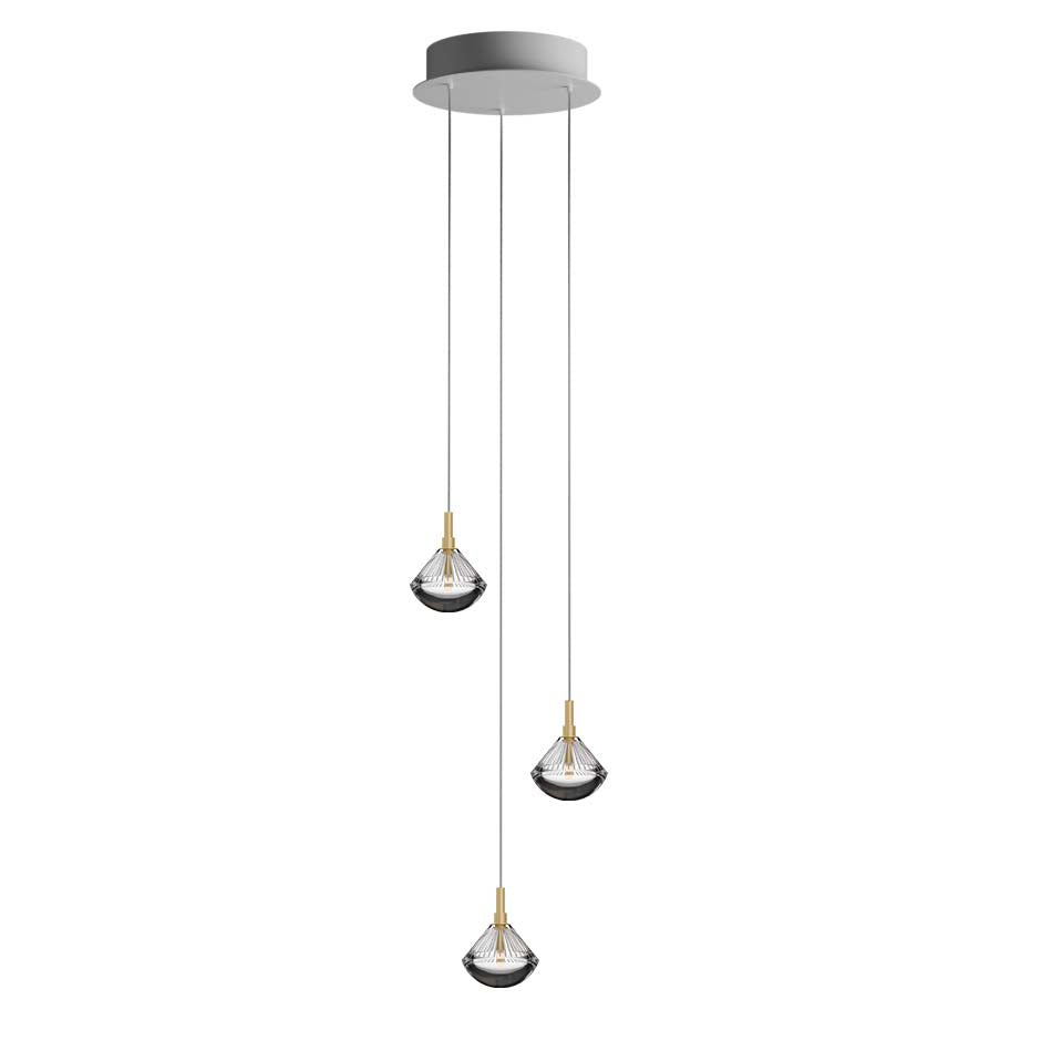 Helevra Dust Round LED Chandelier Lead-free Crystal & Metal 11.6"D