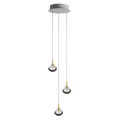 Helevra Dust Round LED Chandelier Lead-free Crystal & Metal 11.6"D