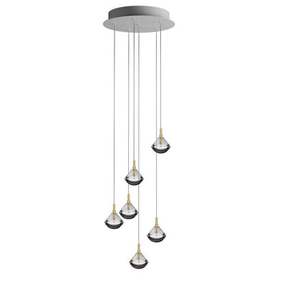 Helevra Dust Round LED Chandelier Lead-free Crystal & Metal 11.6"D