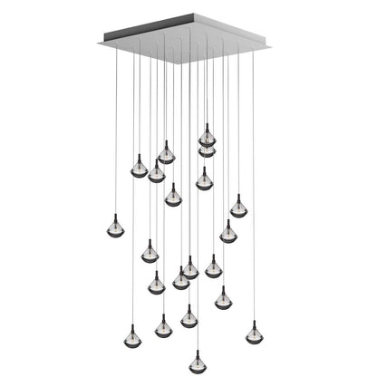 Helevra Dust Square LED Chandelier Lead-free Crystal & Metal 36.6"W x 36.6"D
