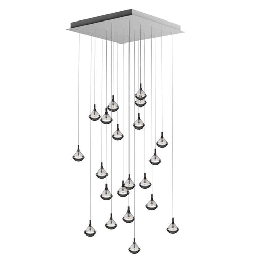 Helevra Dust Square LED Chandelier Lead-free Crystal & Metal 36.6"W x 36.6"D