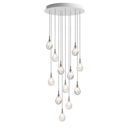 Dorarion Mini Round LED Chandelier Mouth-blown Crystal With Metal Coating 10.2"D