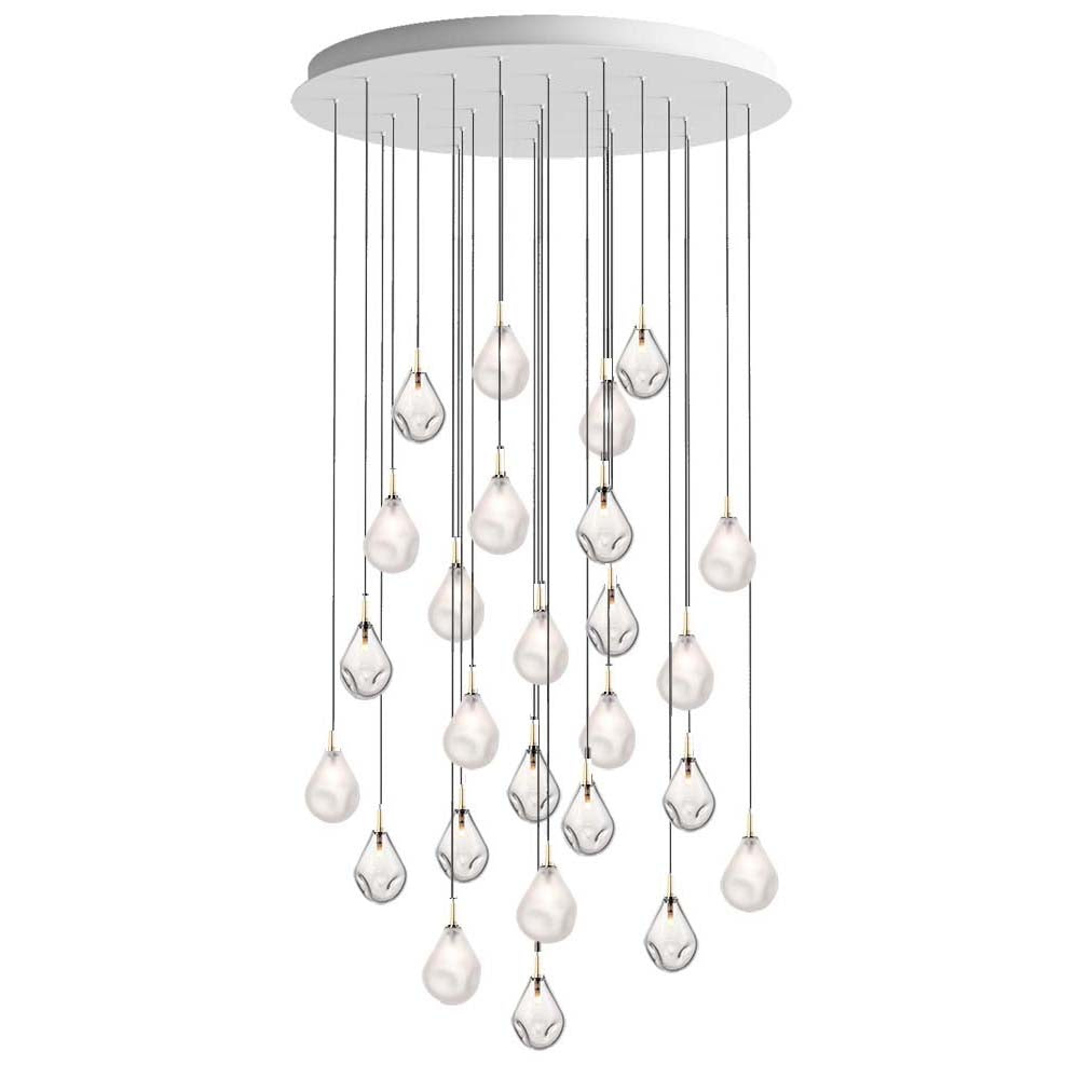 Dorarion Mini Round LED Chandelier Mouth-blown Crystal With Metal Coating 10.2"D