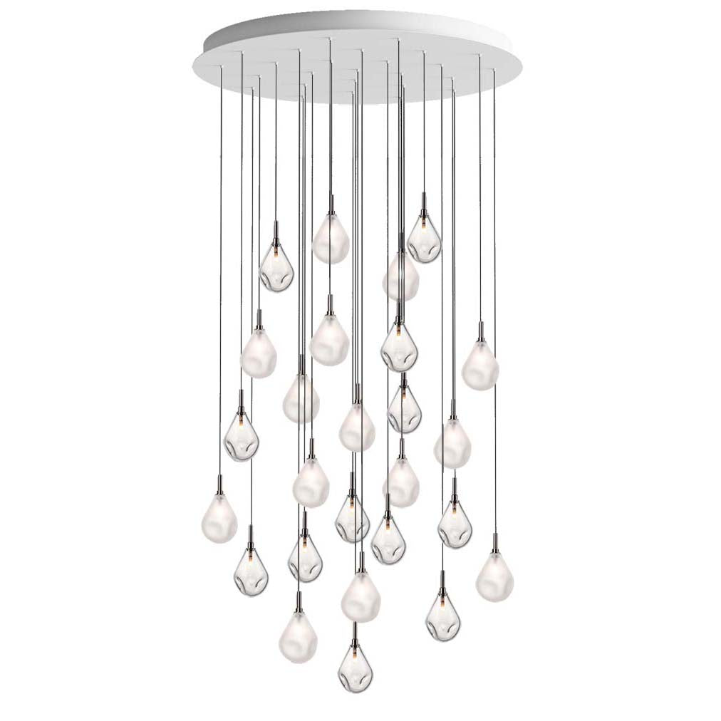 Dorarion Mini Round LED Chandelier Mouth-blown Crystal With Metal Coating 10.2"D