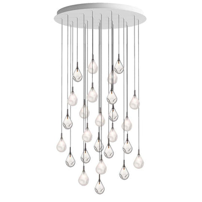 Dorarion Mini Round LED Chandelier Mouth-blown Crystal With Metal Coating 10.2"D