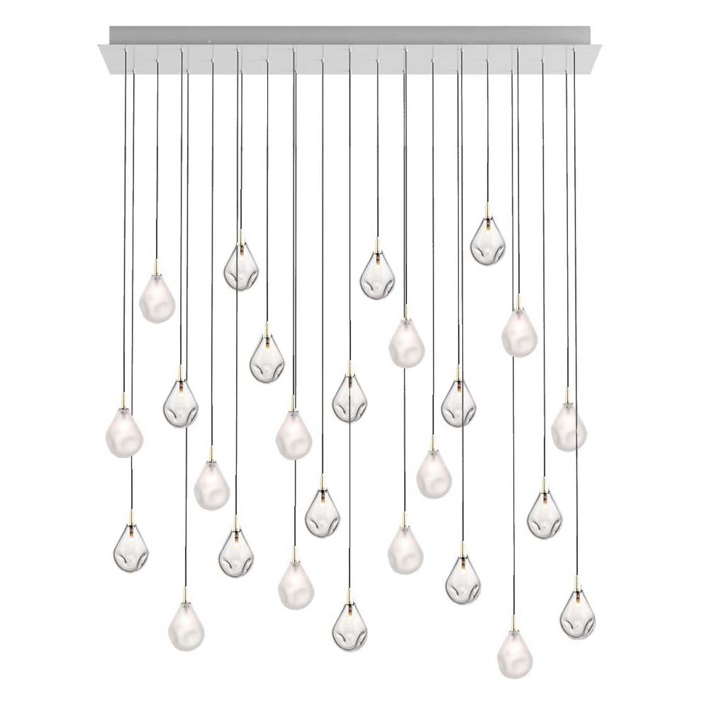 Dorarion Mini Rectangle LED Chandelier Mouth-blown Crystal With Metal Coating 54.3"W