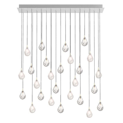 Dorarion Mini Rectangle LED Chandelier Mouth-blown Crystal With Metal Coating 54.3"W