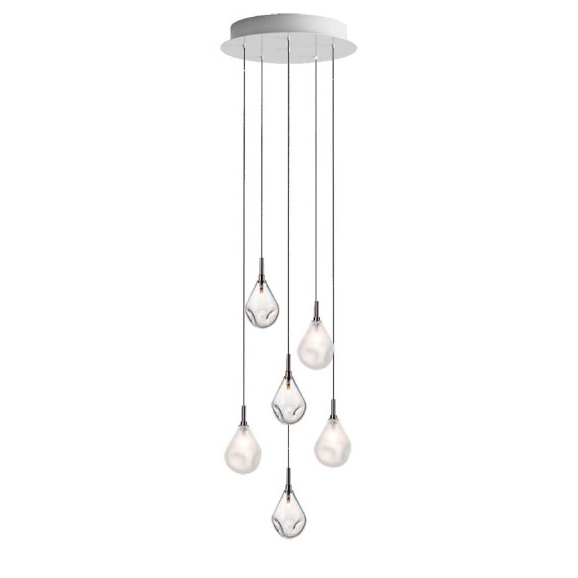 Dorarion Mini Round LED Chandelier Mouth-blown Crystal With Metal Coating 10.2"D