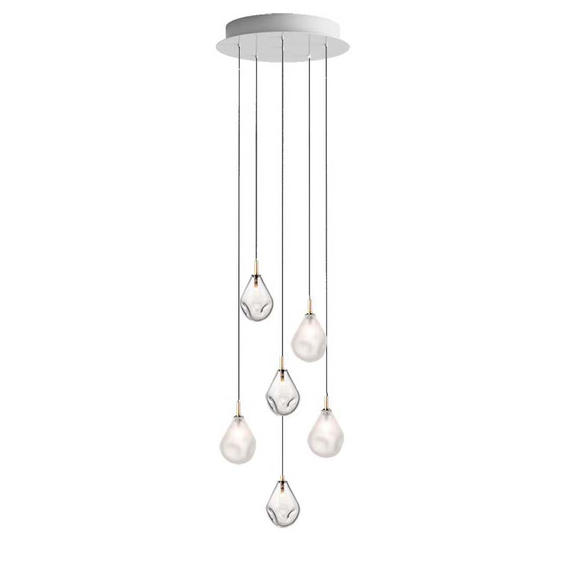 Dorarion Mini Round LED Chandelier Mouth-blown Crystal With Metal Coating 10.2"D