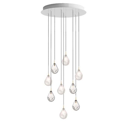 Dorarion Mini Round LED Chandelier Mouth-blown Crystal With Metal Coating 10.2"D