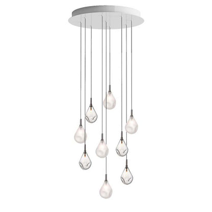 Dorarion Mini Round LED Chandelier Mouth-blown Crystal With Metal Coating 10.2"D