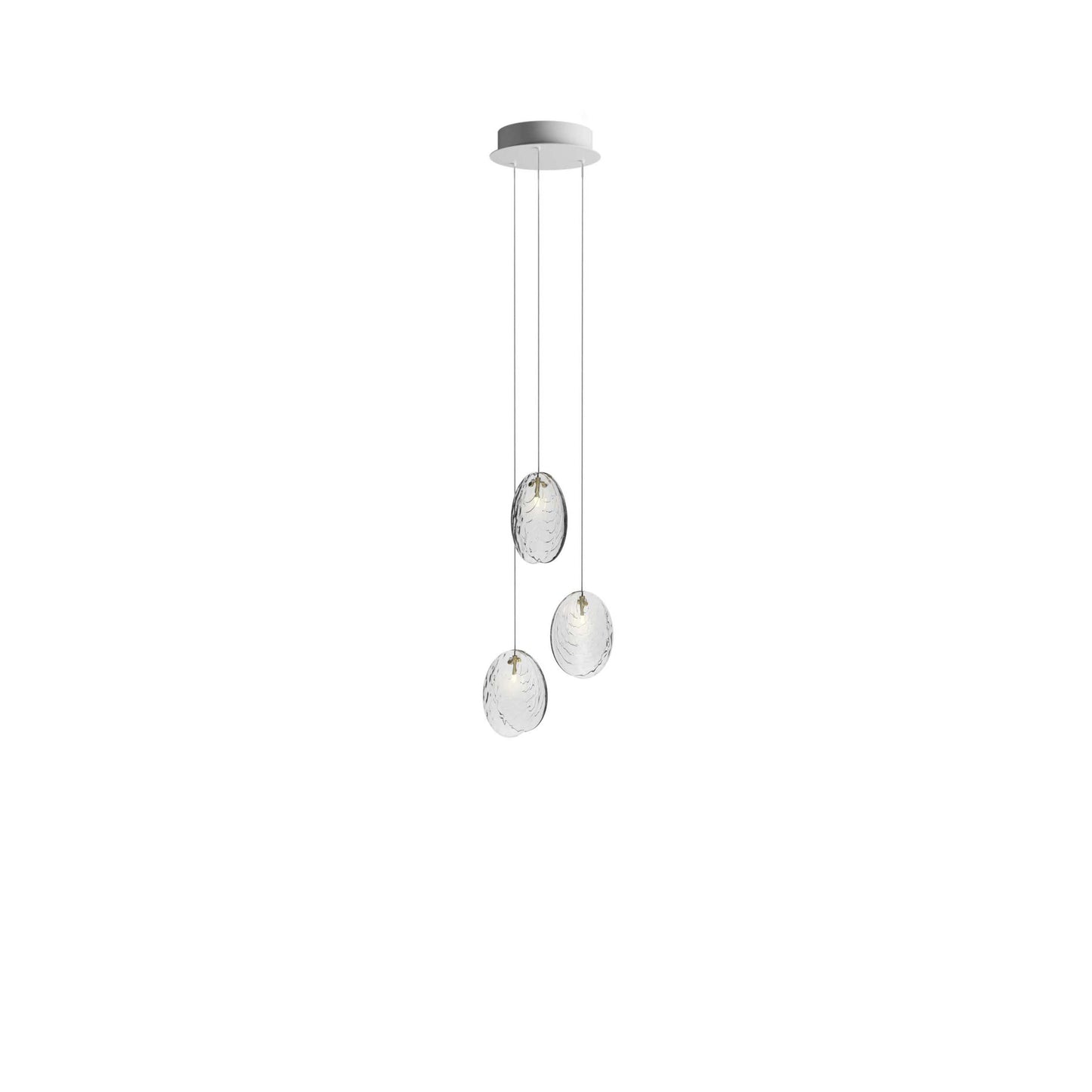 Galaenix Round LED Chandelier Pressed Glass & Metal 12.4"D