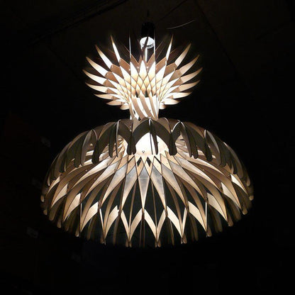 Quaynix Chandelier Natural Wood 36"D