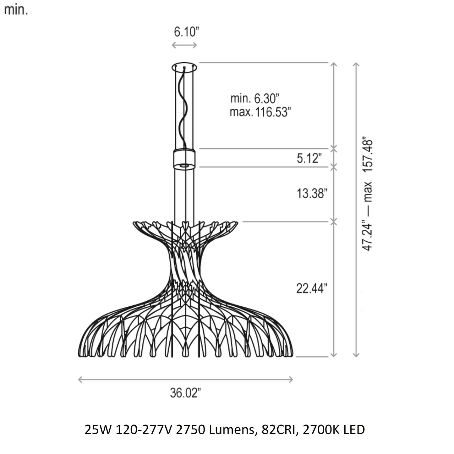 Quaynix Chandelier Natural Wood 36"D