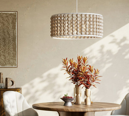Brookbury Wood Bead Chandelier 32" - Richardrider