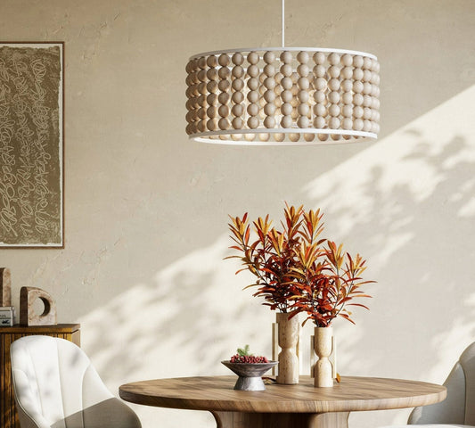 Brookbury Wood Bead Chandelier 32" - Richardrider