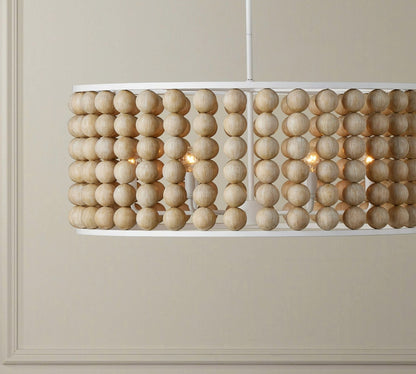 Brookbury Wood Bead Chandelier 32" - Richardrider