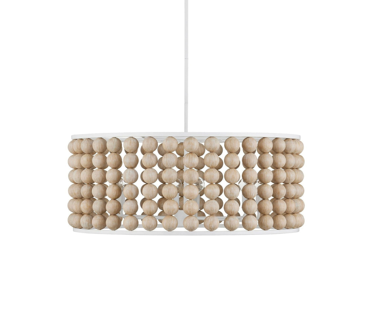Brookbury Wood Bead Chandelier 32" - Richardrider