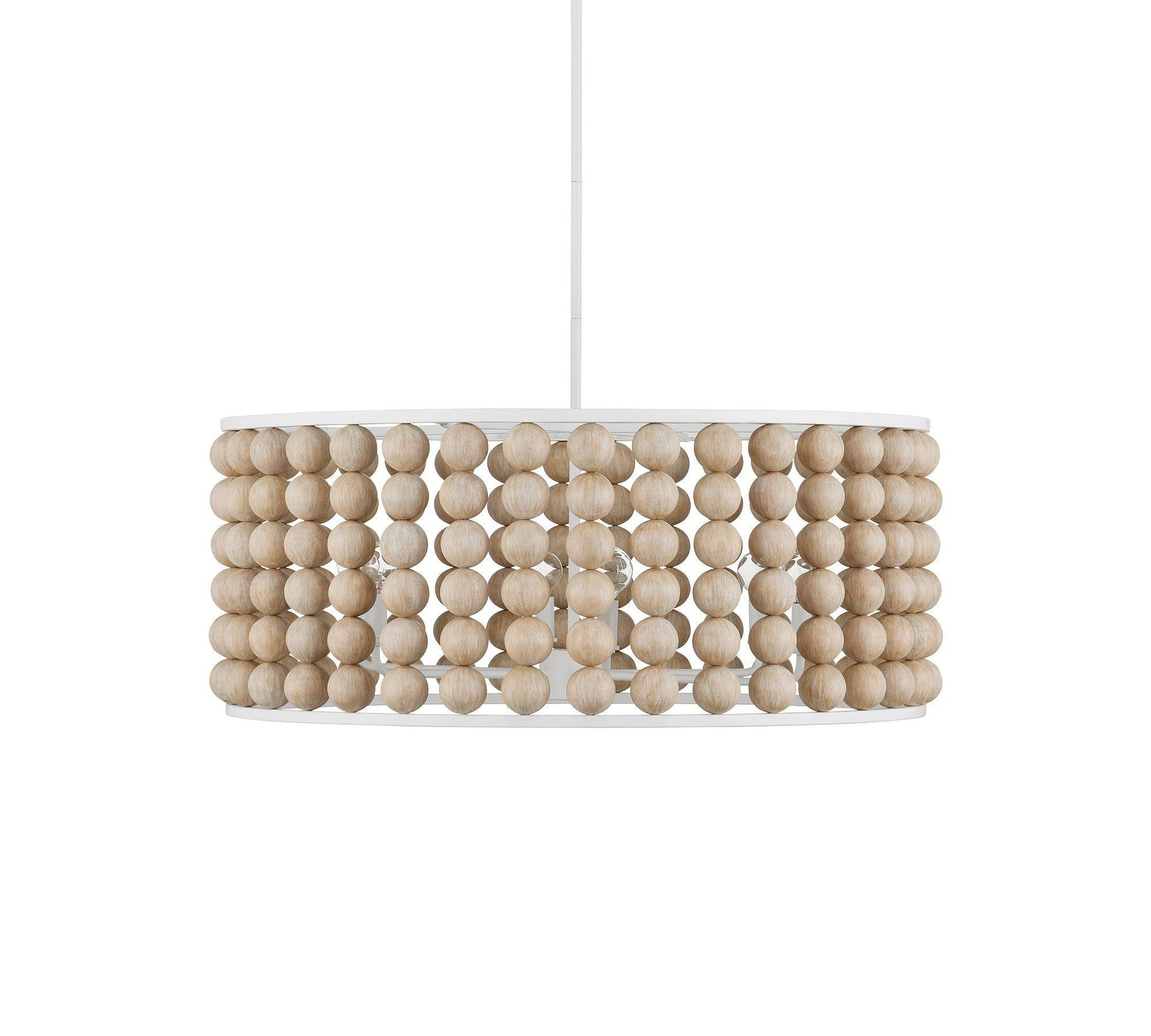 Brookbury Wood Bead Chandelier 32" - Richardrider