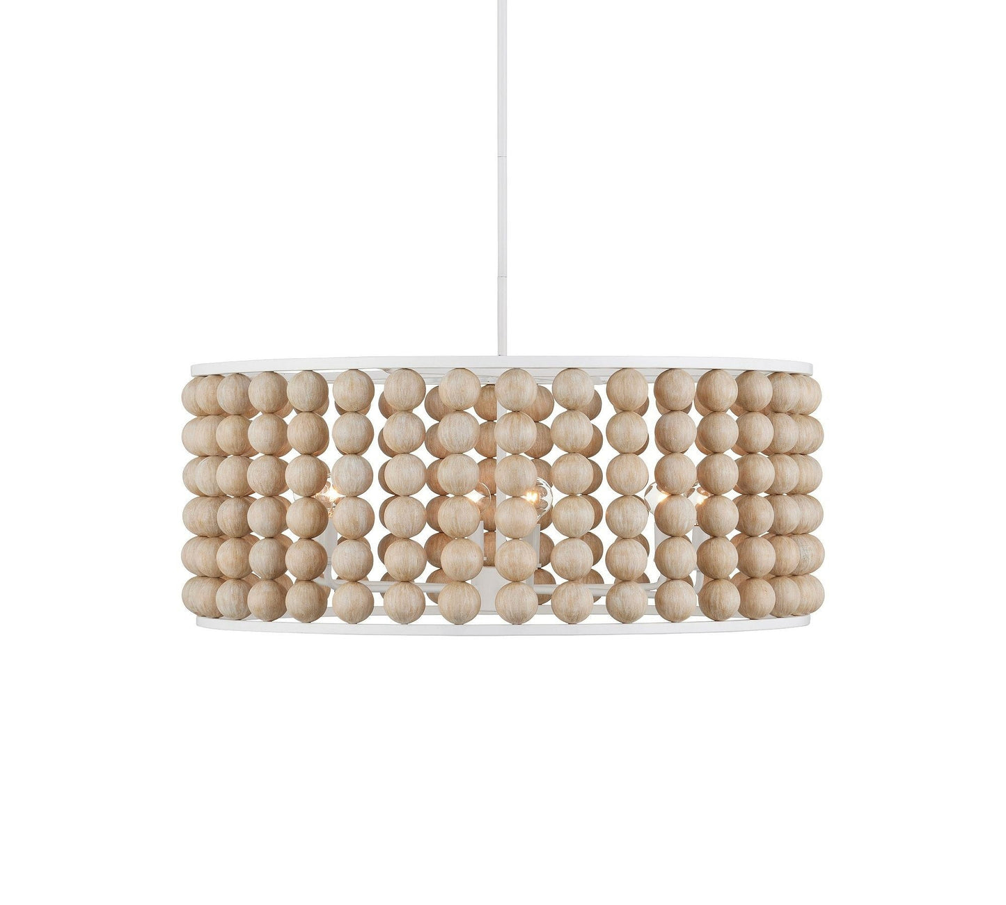 Brookbury Wood Bead Chandelier 32" - Richardrider