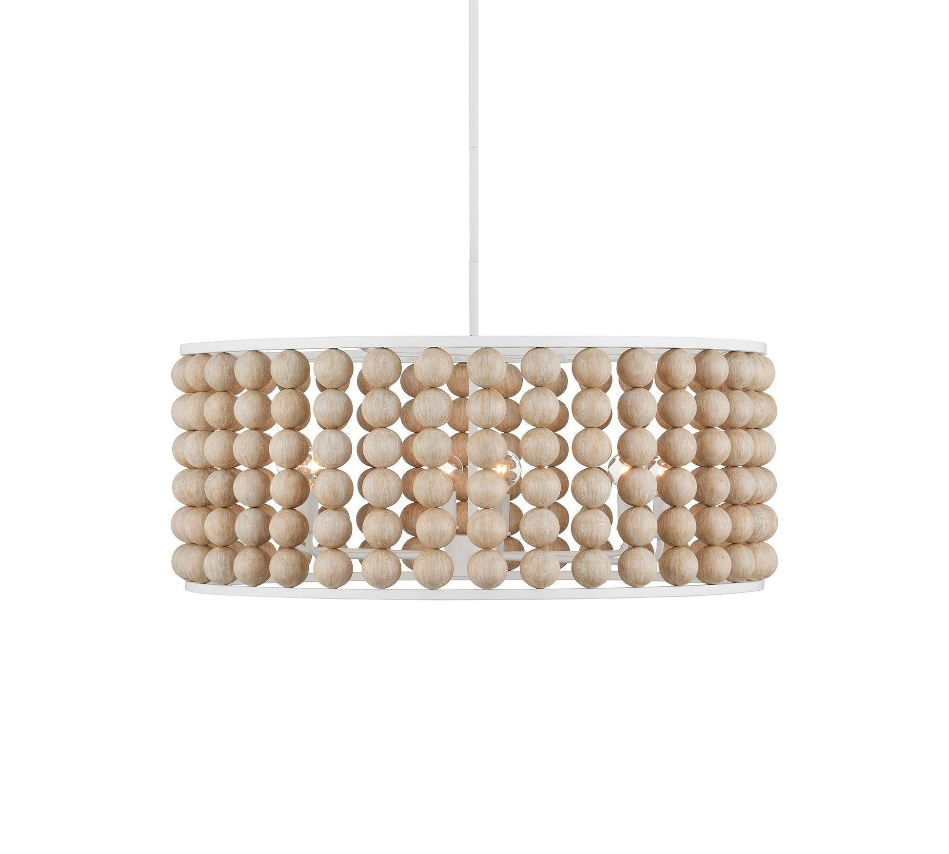 Brookbury Wood Bead Chandelier 32" - Richardrider