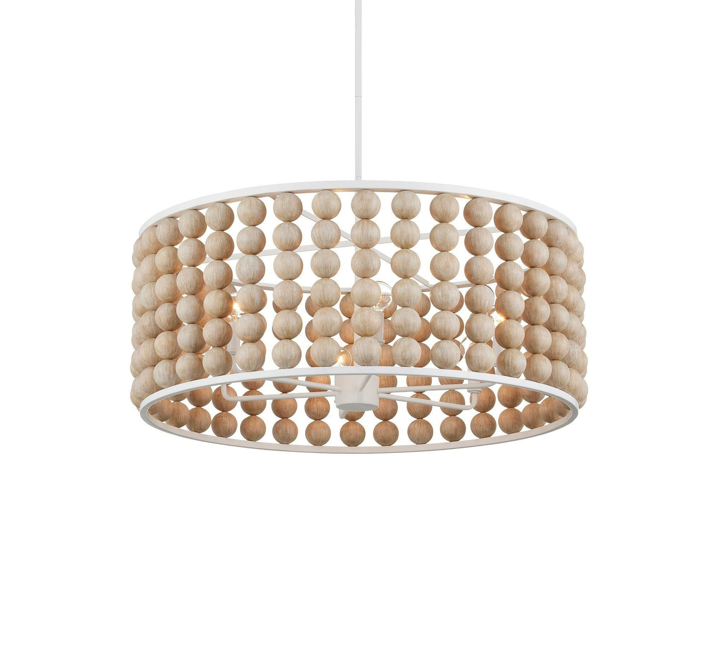Brookbury Wood Bead Chandelier 32" - Richardrider