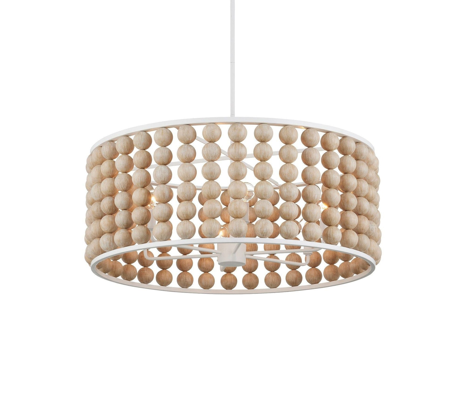 Brookbury Wood Bead Chandelier 32" - Richardrider