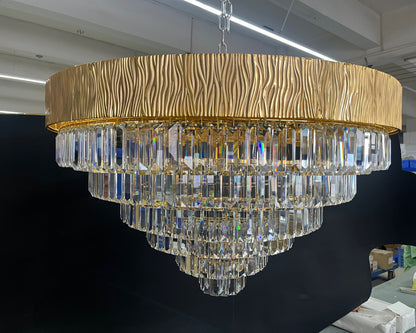 New Modern Gold Round/Oval Light Luxury Ceiling Crystal Chandelier Set for Living Room/Dining Room