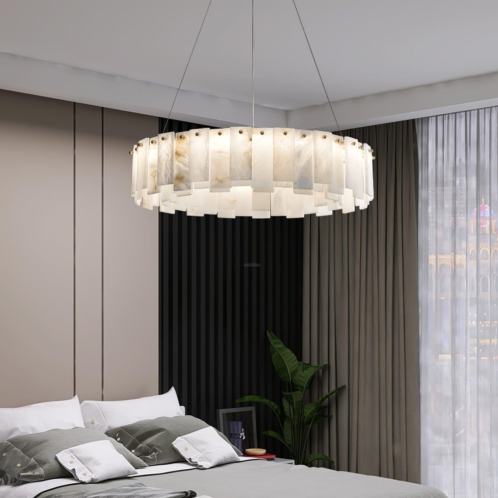 Halos Alabaster Round/Square Chandelier - Richardrider